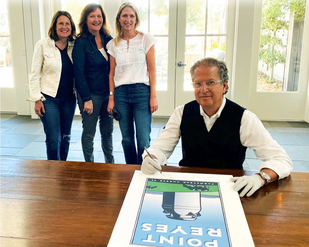 Point Reyes Farmstead Cheese Company Owners with artist, Michael Schwab