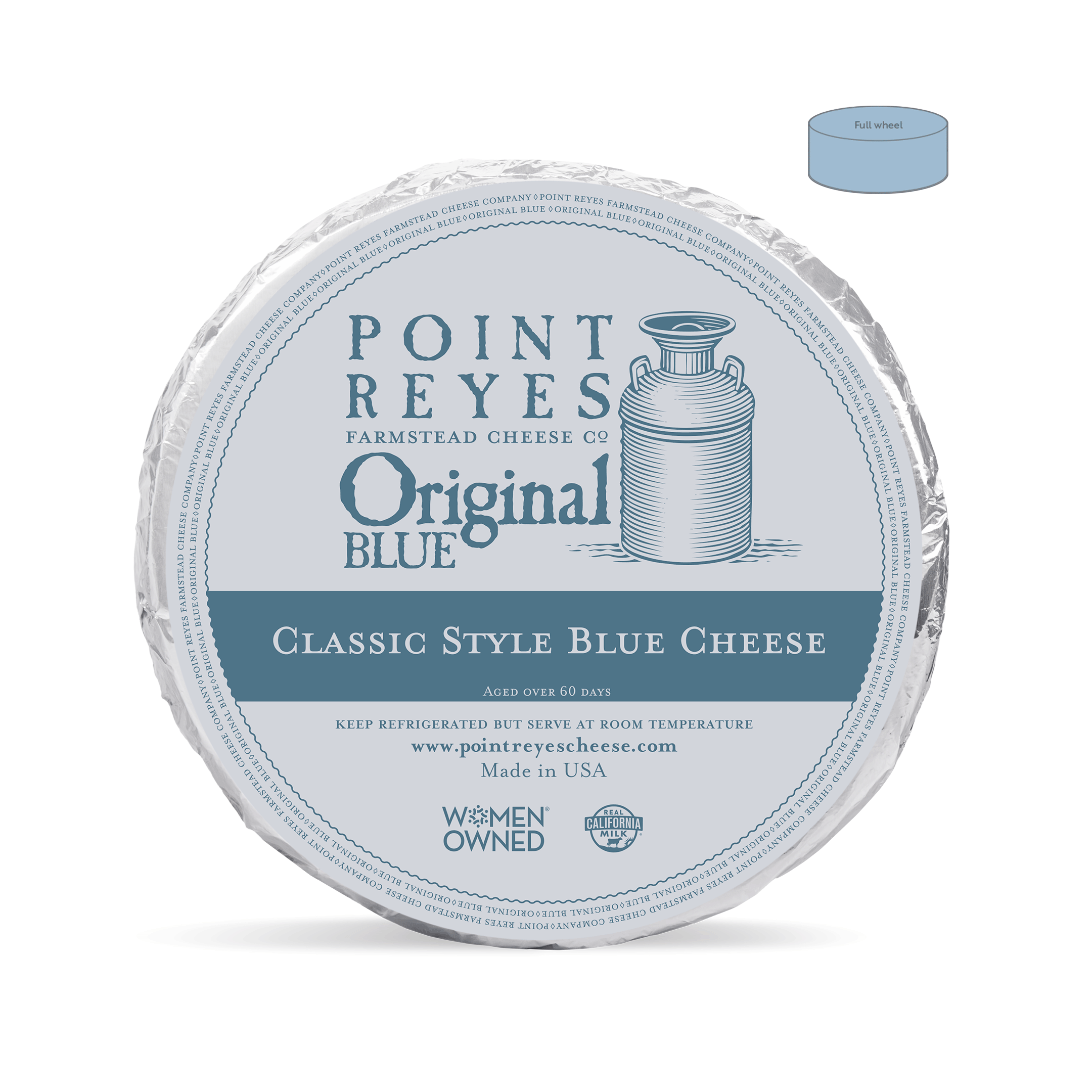 Point Reyes Original Blue cheese packaging on a white background
