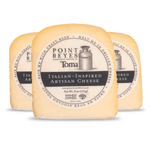 Three blocks of Point Reyes Toma Italian-Inspired Artisan Cheese on a white background