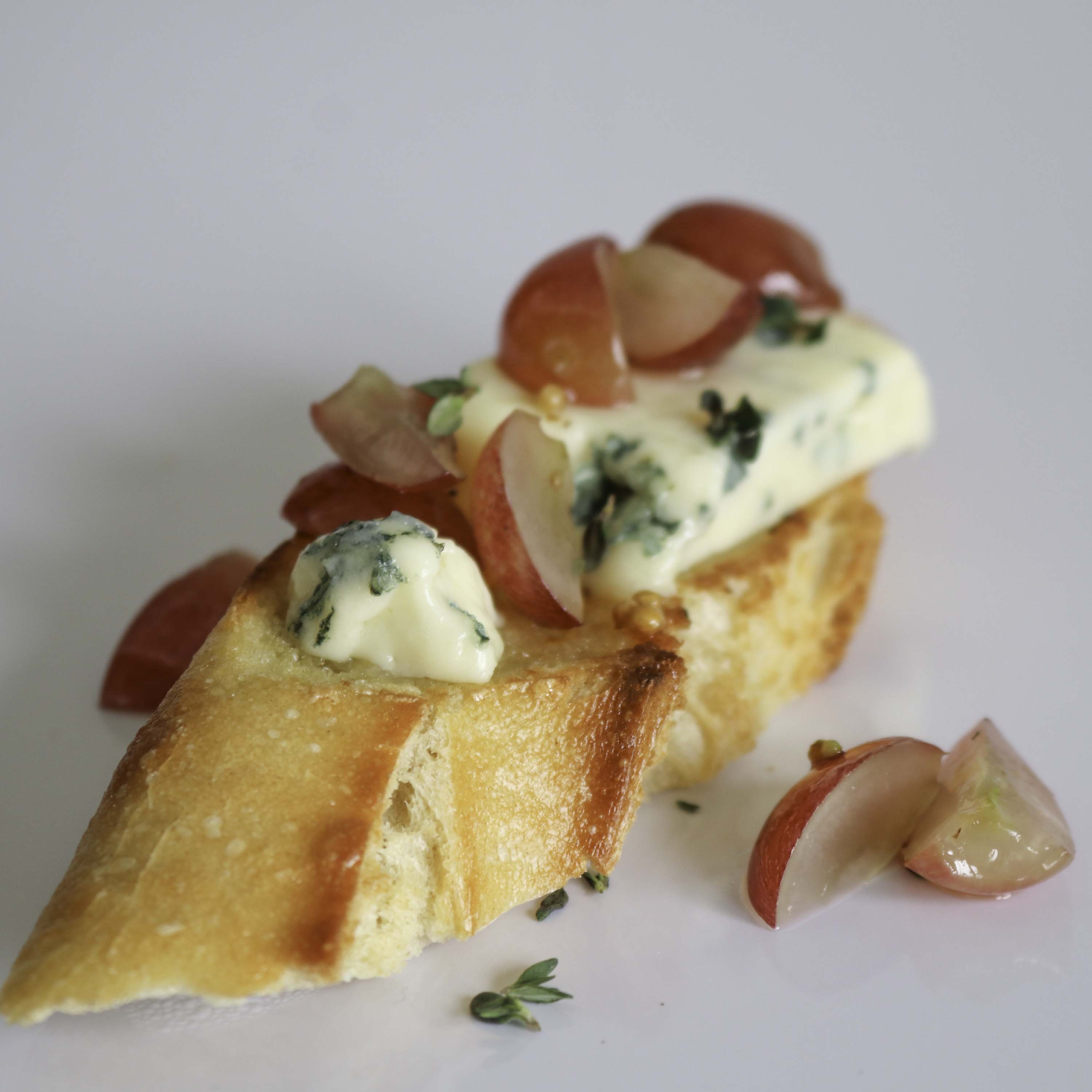 Pickled Grapes with Toasted Baguette & Original Blue