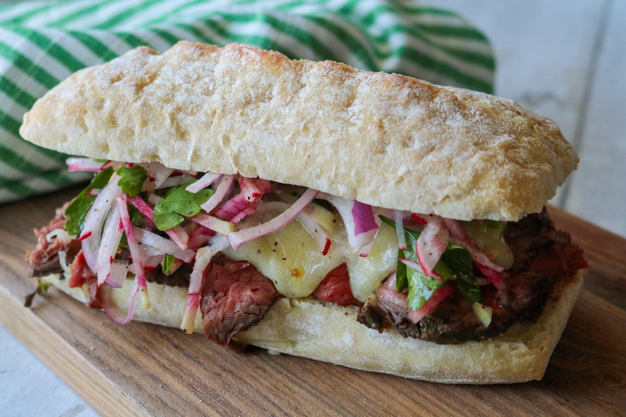 Steak and TomaProvence Baguette Sandwich