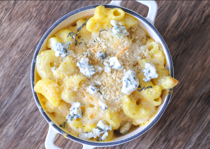 Butternut Squash Mac & Cheese with Bay Blue 