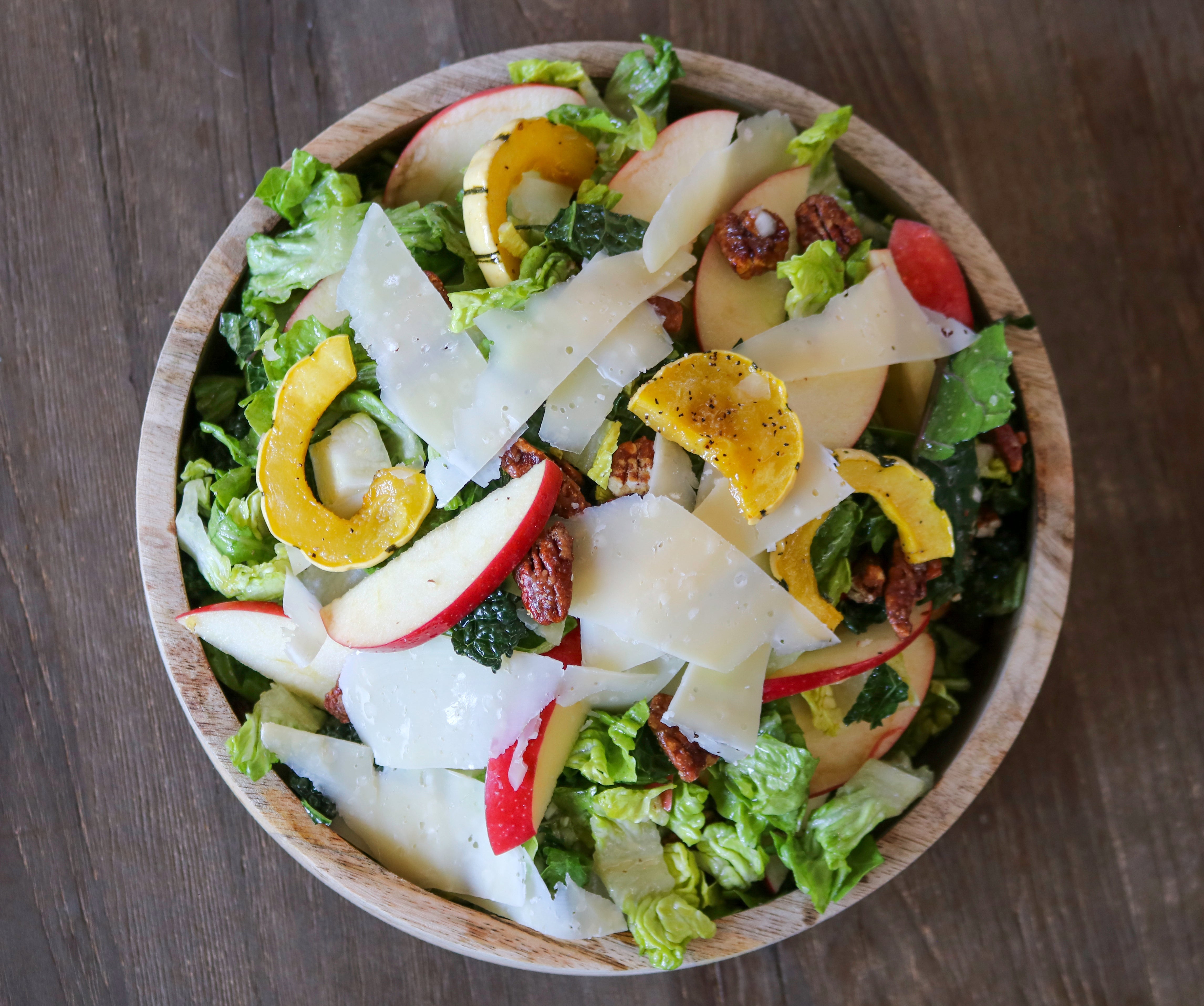 Mixed Greens with Delicata Squash, Maple Vinaigrette & Aged Gouda