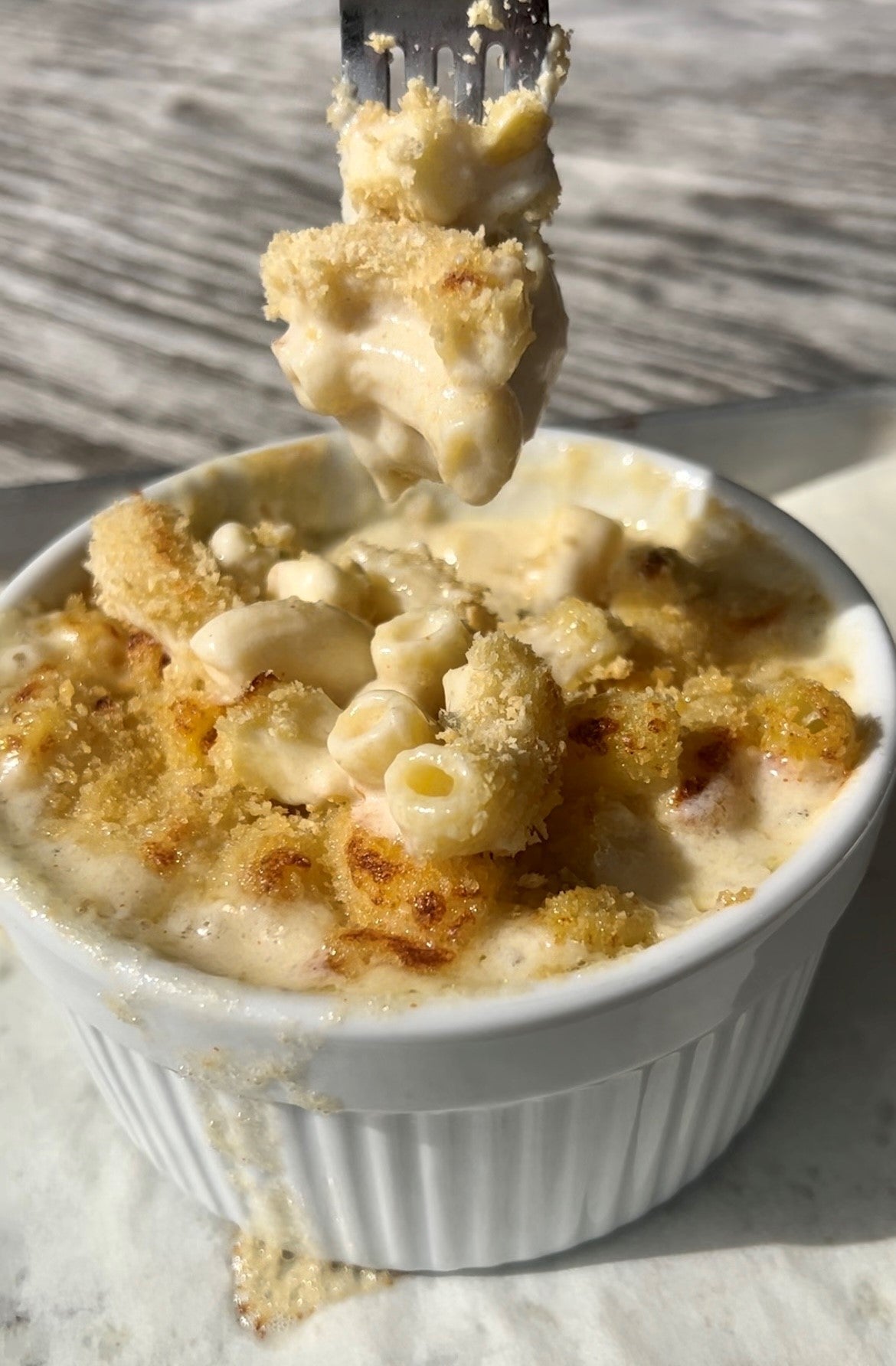 Creamy Toma Mac & Cheese with Roasted Apples & Original Blue