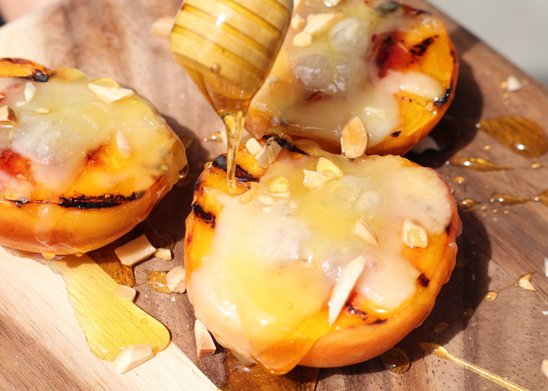 Grilled Peaches with Point Reyes Toma 