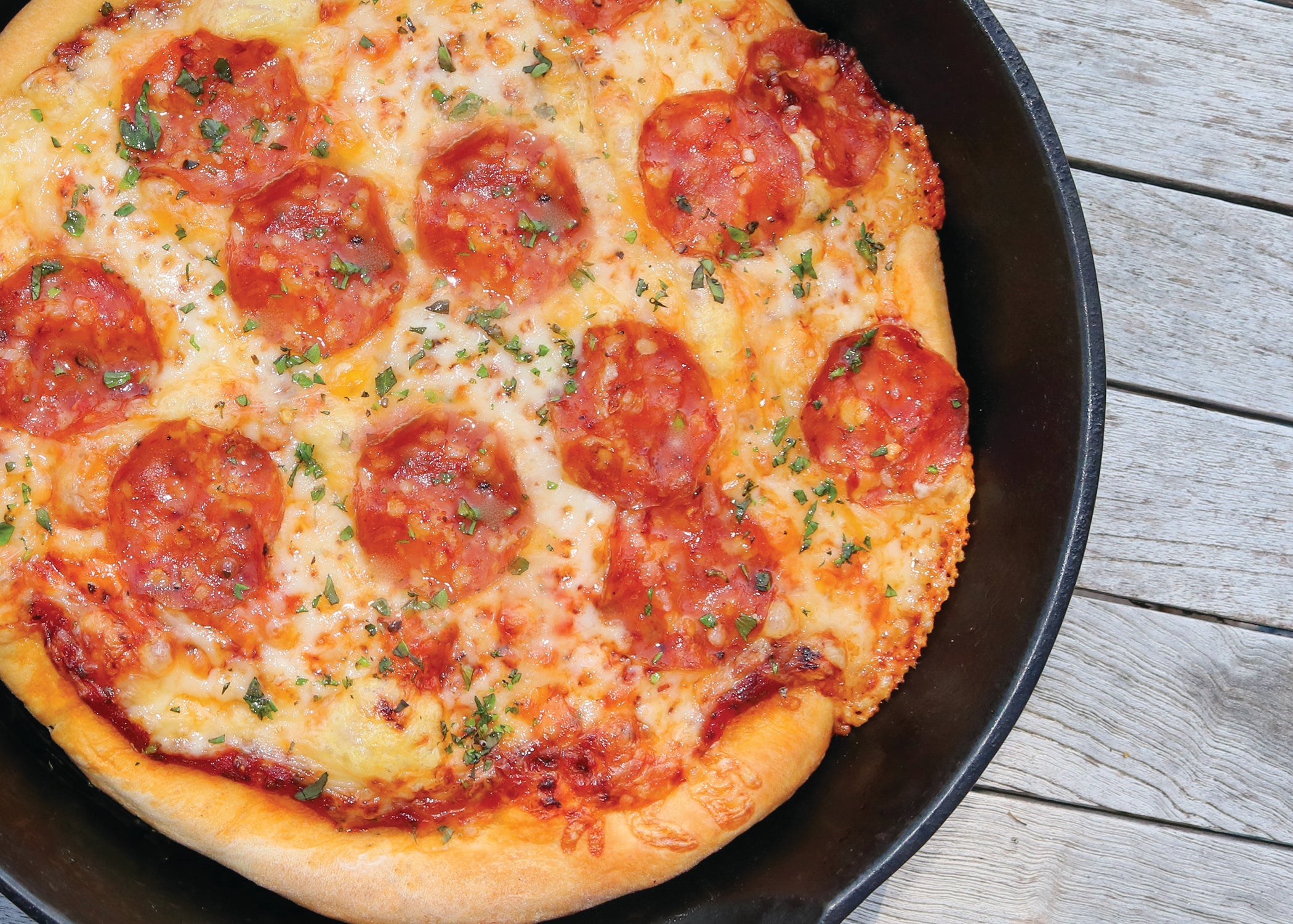 Pepperoni & Toma Cast Iron Pizza