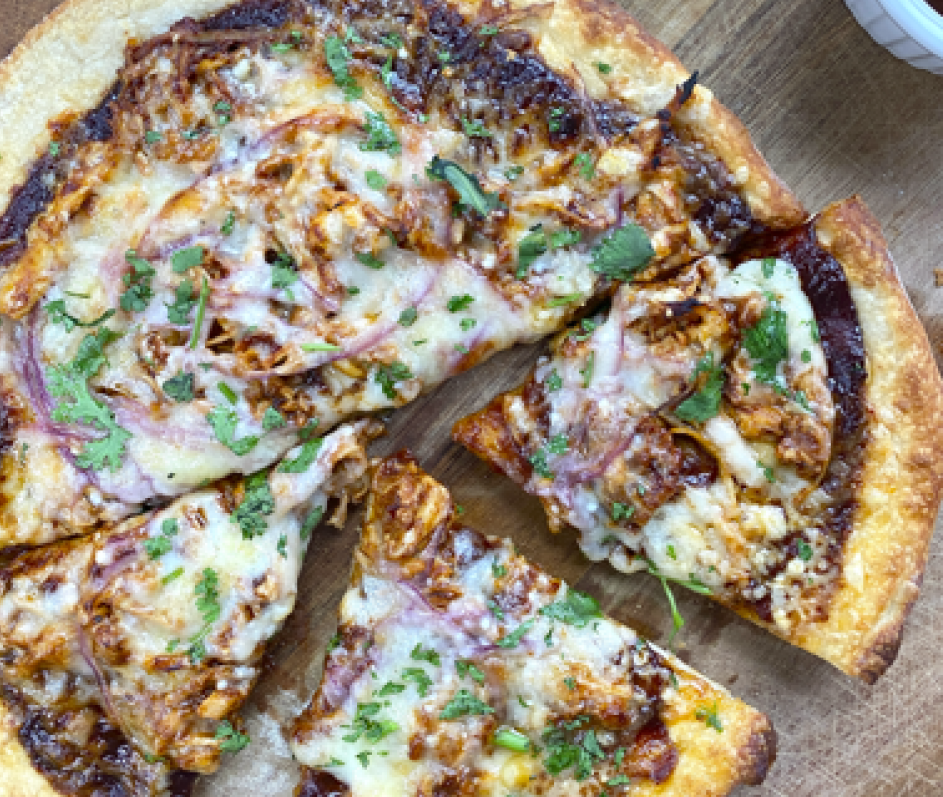 BBQ Chicken Pizza with Toma & Gouda 