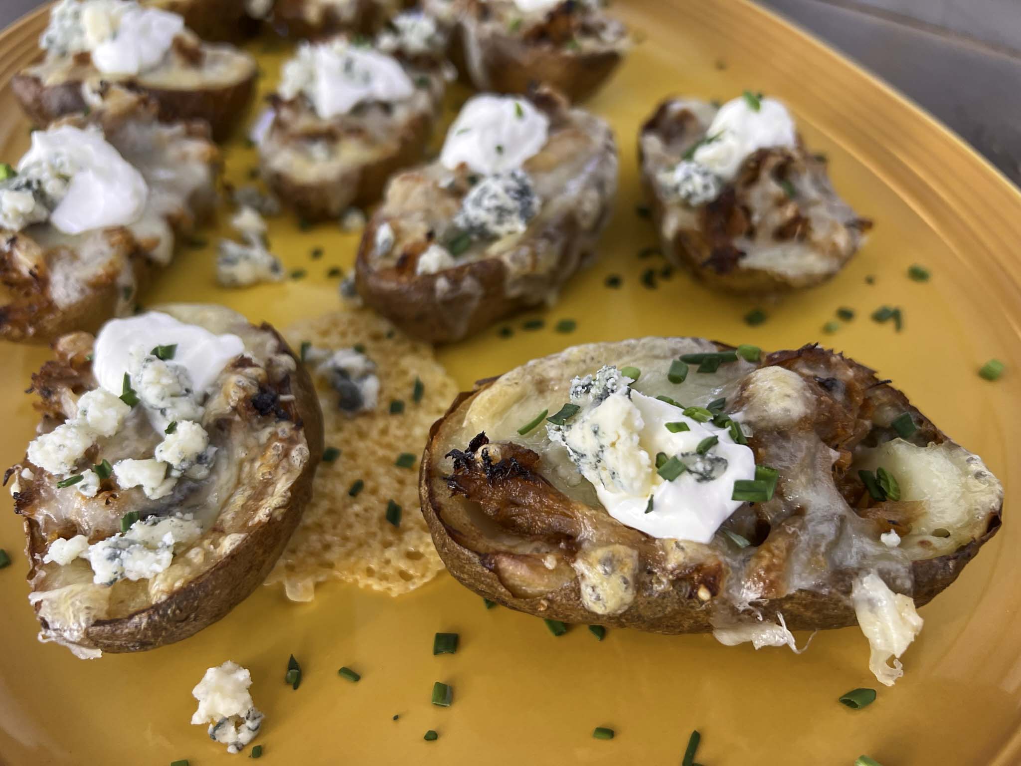 Pulled Pork Potato Skins with Toma & Bay Blue