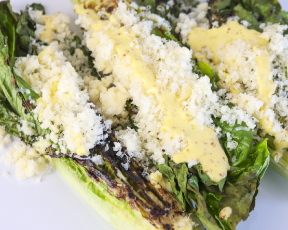 Grilled Romaine Caesar with Gouda 