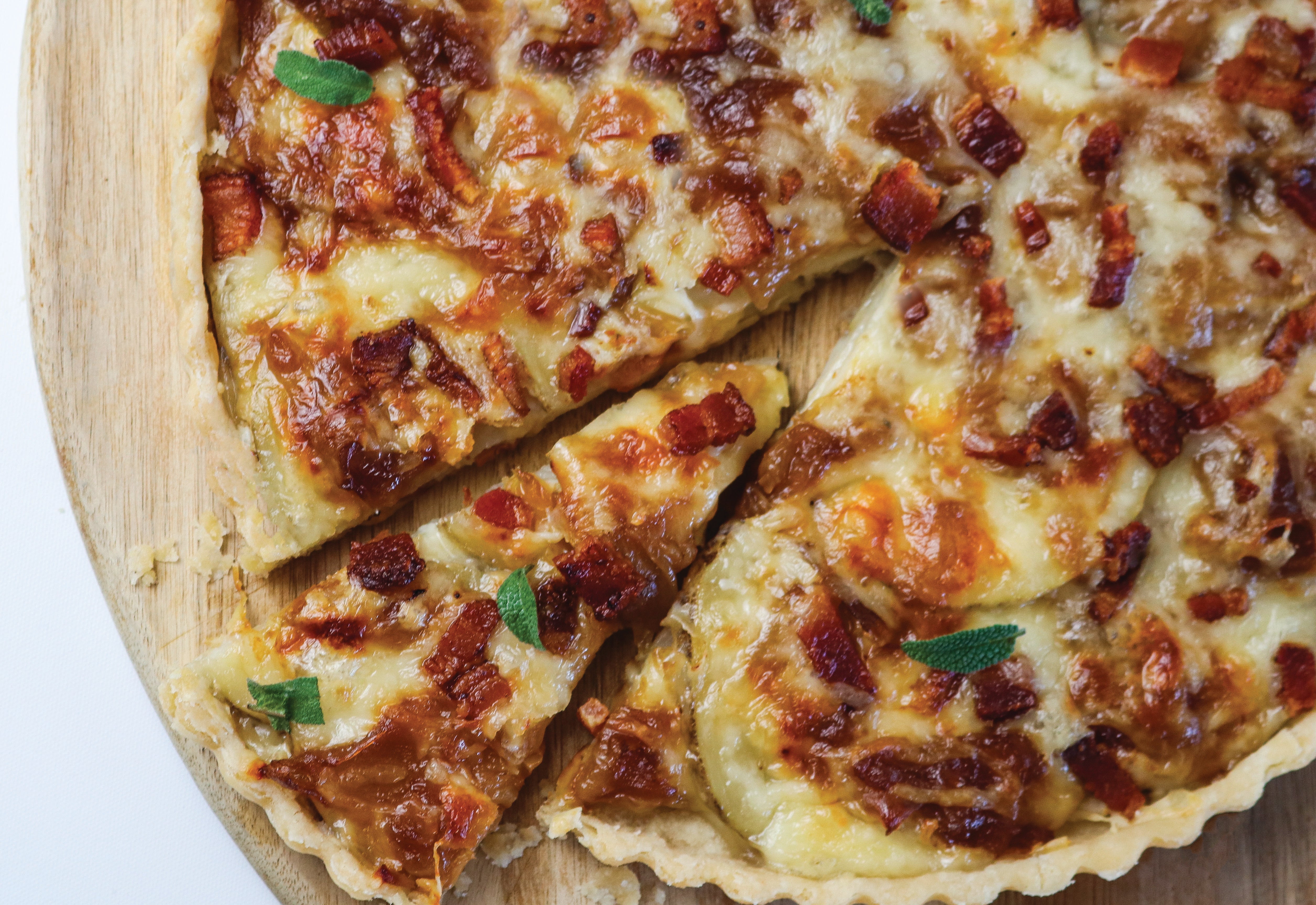Toma, Caramelized Onion, Potato & Bacon Tart 