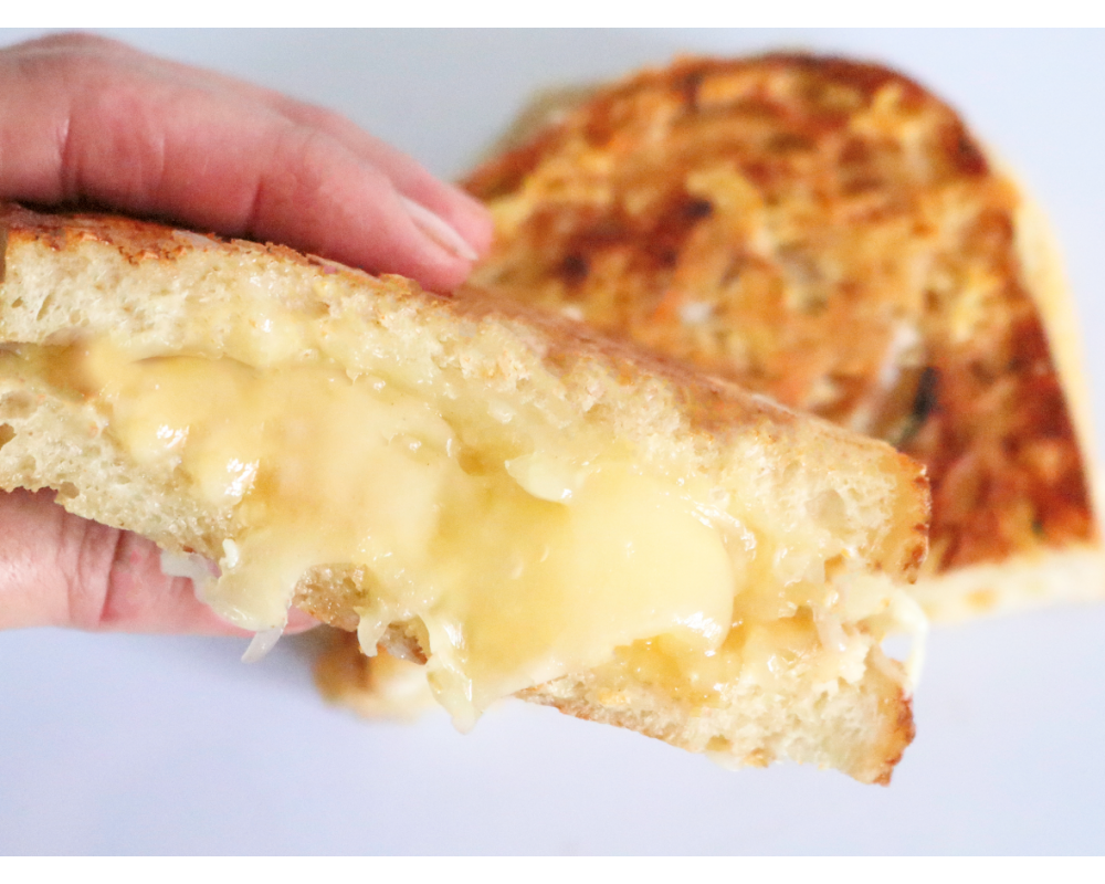 Grilled Cheese with Toma, Gouda and Caramelized Onions 