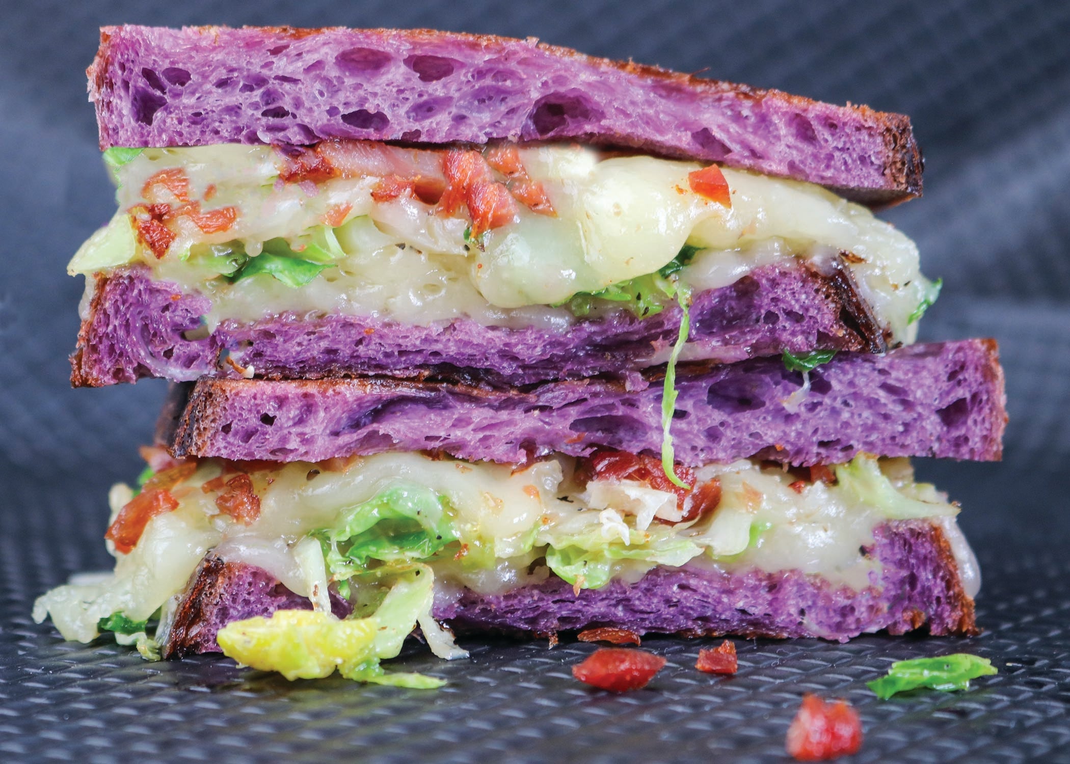 Brussels Sprout, Bacon & Toma Grilled Cheese Sandwiches